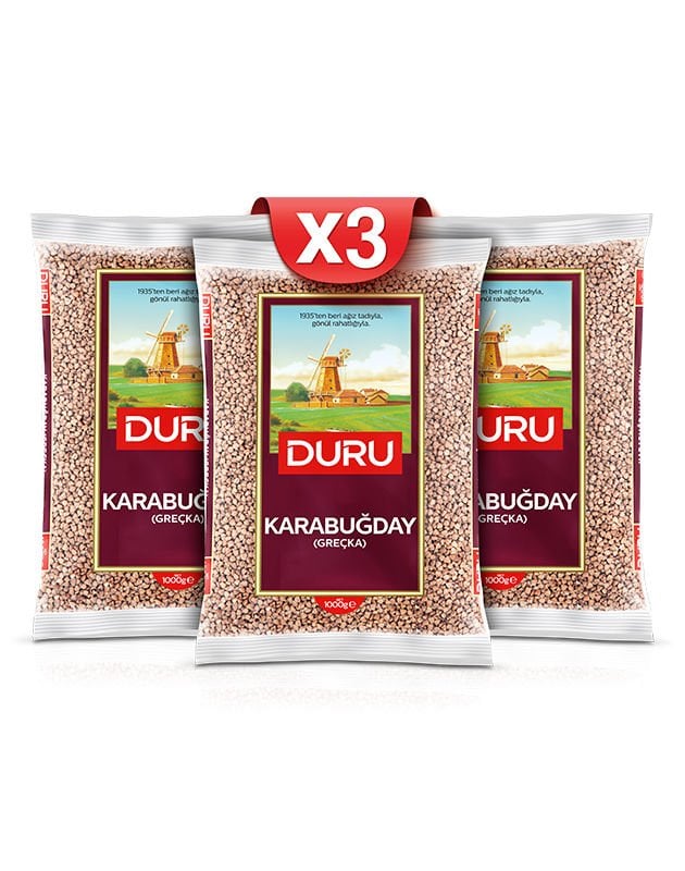 3 'lü Karabuğday (Greçka) Paketi (3 x 1 kg) (Kargo Dahil Fiyat)