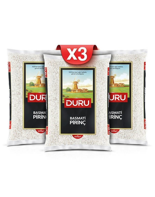 3 'lü Basmati Pirinç Paketi (3 x 1 kg)