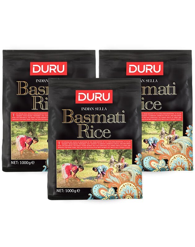 3 'lü Basmati Pirinç (Siyah Paket) (3x 1 kg) (Kargo Dahil Fiyat)