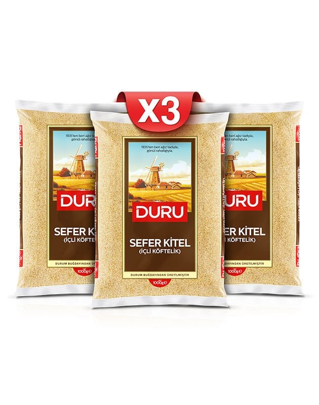 3 'lü Sefer Kitel Bulgur (İçli Köftelik) (3 x 1 Kg)