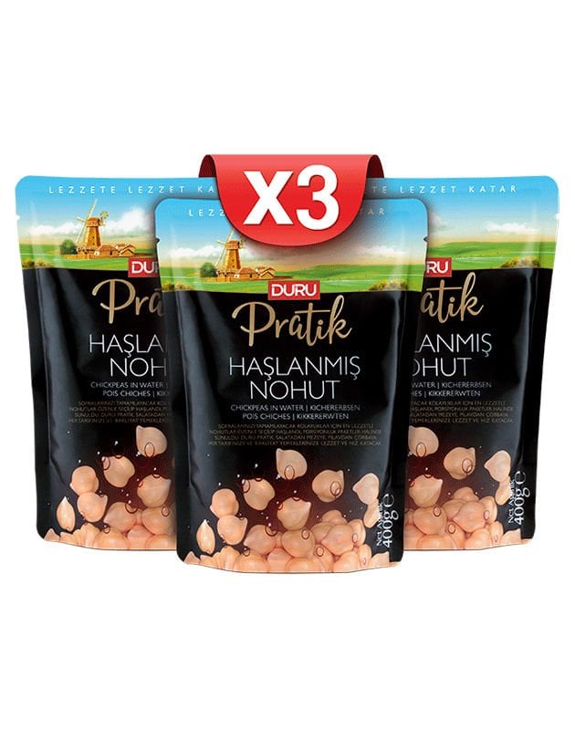 3 'lü Pratik Haşlanmış Nohut (3 x 400g) (Kargo Dahil Fiyat)
