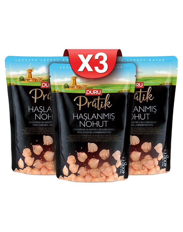 3 'lü Pratik Haşlanmış Nohut (3 x 400g)