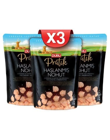 3 'lü Pratik Haşlanmış Nohut (3 x 400g) (Kargo Dahil Fiyat)