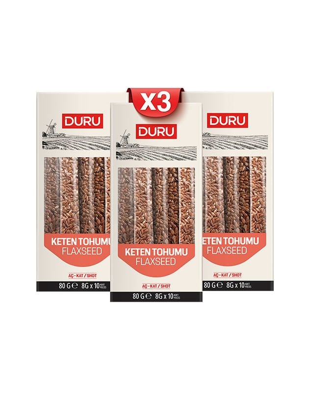 3'lü Keten Tohumu Aç-Kat Paketi (8 x 10g)