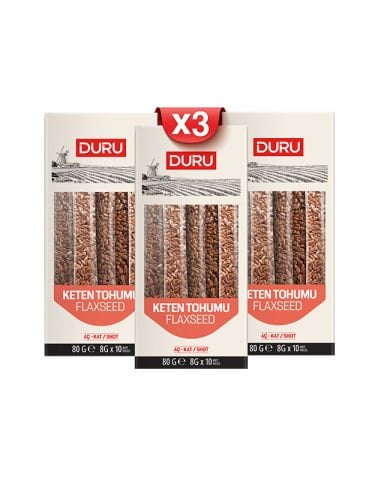 3'lü Keten Tohumu Aç-Kat Paketi (8 x 10g)