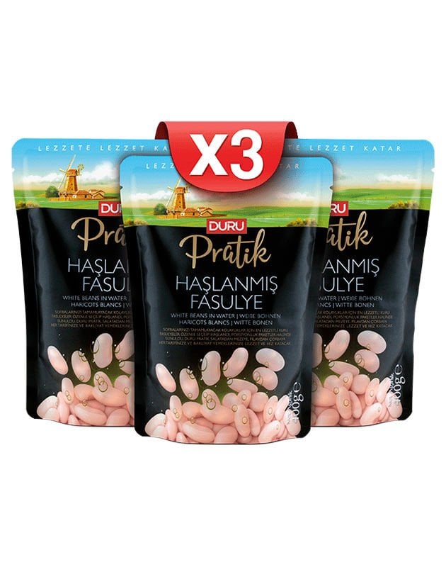 3'lü Pratik Haşlanmış Fasulye (3 x 400g) (Kargo Dahil Fiyat)