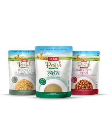 Mercimek Çorbası 250ml + Tereyağlı Bulgur Pilavı 250g + Barbunya Pilaki 400g