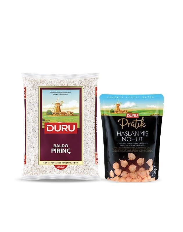 Baldo Pirinç 1 kg + Pratik Haşlanmış Nohut 400g